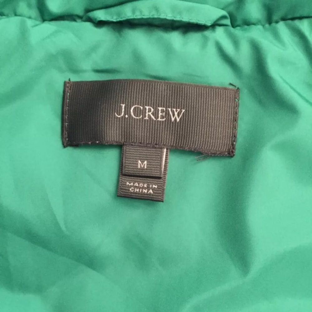 J. Crew Excursion Quilted Down Vest Kelly Green M - Picture 6 of 6